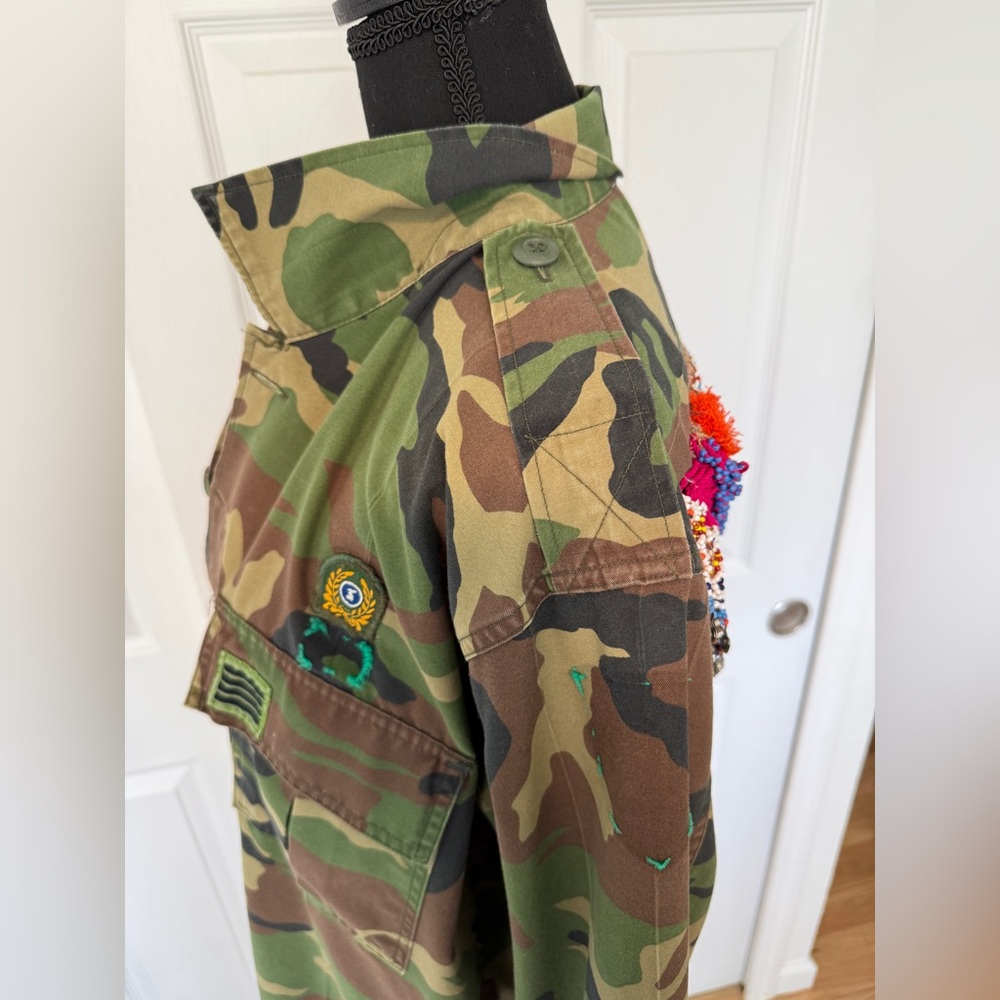 Free People Tricia Fix Camo with Colorful Embroidered Back - Picture 12 of 16